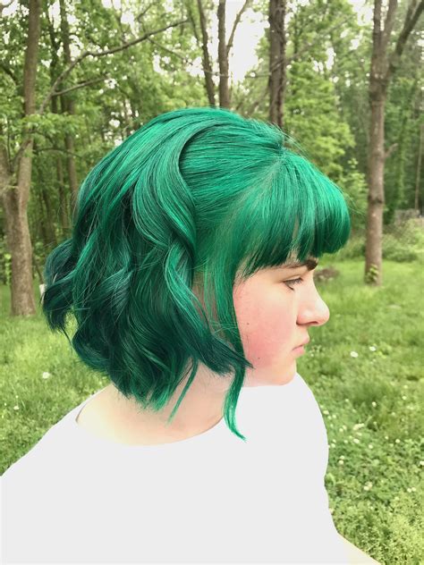 Half Dark Green Ombre Ash Green Hair Color 25 Easy