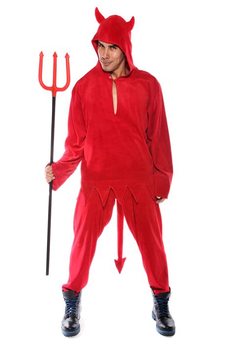 Red Devil Velour Hoodie Tracksuit Costume