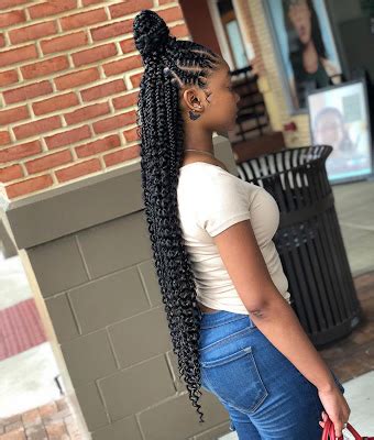 I did these mini braids/ box braids on my daughter's natural hair and this is a bunch of different style ideas that are perfect for school! Pin on cute box braids