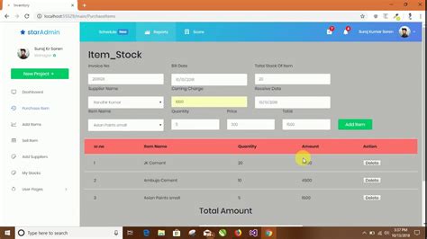Inventory Management System Project In Html