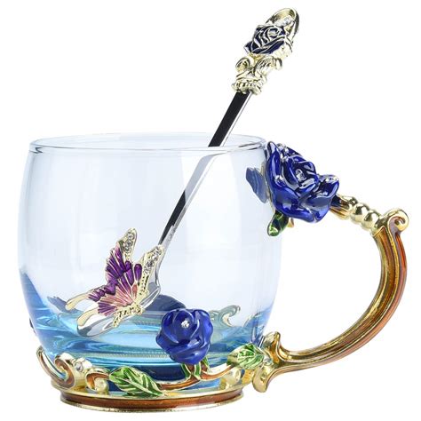 This gift will give her great memory with attractive words. Reactionnx Modern Nice Flower Tea Mug Glass Coffee Cup ...