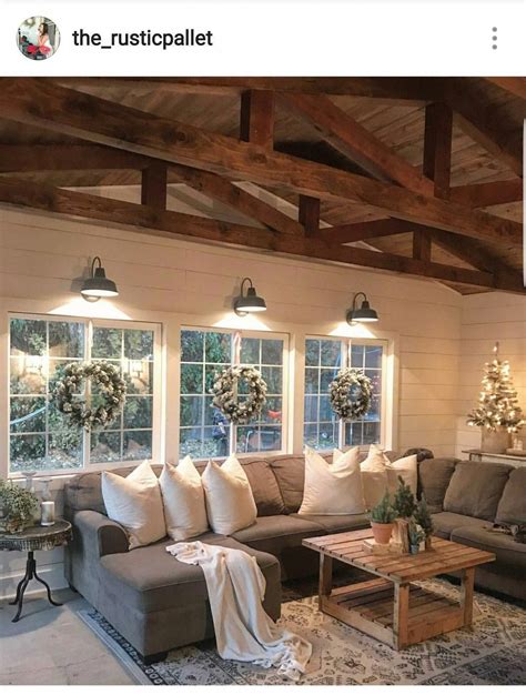 How Gorgeous Are These Rustic Beams In This Great Room