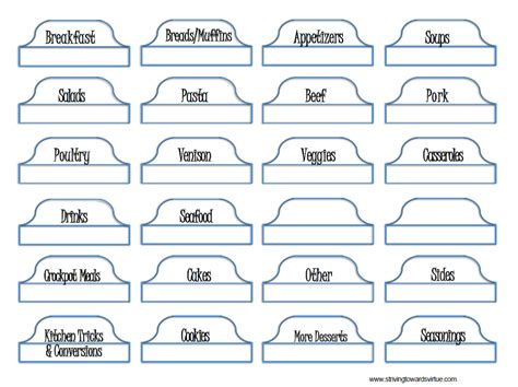 Labels For Binders Template