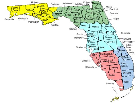 Printable Florida County Map