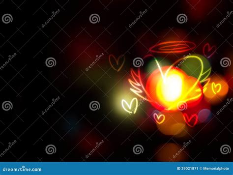 Glowing Heart With Colorful Light Stock Illustration Illustration Of