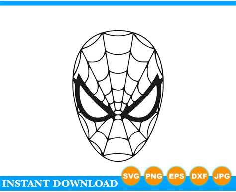 Marvel Spiderman Mask Instant Download SVG PNG EPS dxf jpg | Etsy