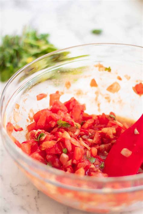 Fresh Tomato Salsa Recipe In A Mixing Bowl Tomato Salsa Recipe