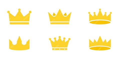 Premium Vector Gold Crowns Vector Icons Set Collection With Yellow