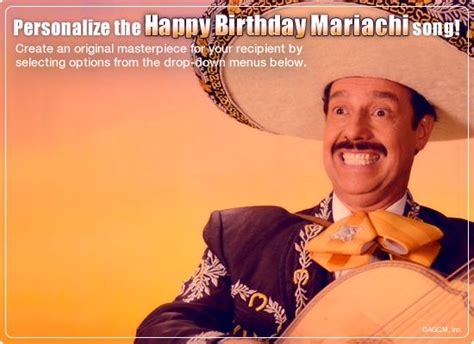 Mariachi Birthday Video Ecard Personalized Lyrics Happy Birthday