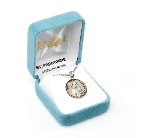 saint peregrine round sterling silver medal hmh religious