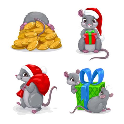 720 Christmas Mouse Clipart Illustrations Royalty Free Vector