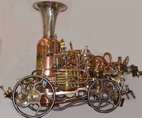 Steampunk Inspirations Musical Metal Steam Fire Engine Sculpture