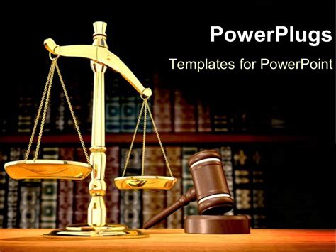 Powerpoint Template Legal Systems With A Gold Scale For Justice And
