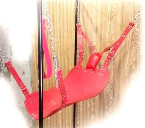 Red Leather Hammock Love Sex Sling Swing Etsy