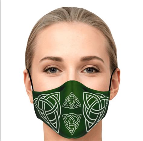 Irish Celtic Knot Face Masks Triquetra Face Masks Irish Face Etsy
