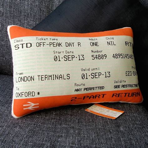 50 Off Oxford Train Ticket Cushion Train Tickets Diy Back To