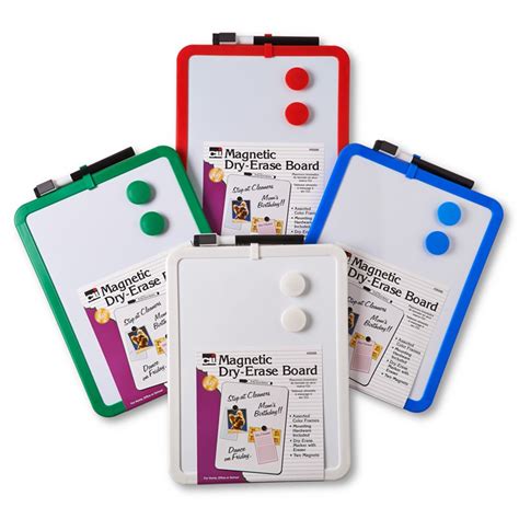 Framed Magnetic Dry Erase Board With Marker And Magnets Assorted Colors