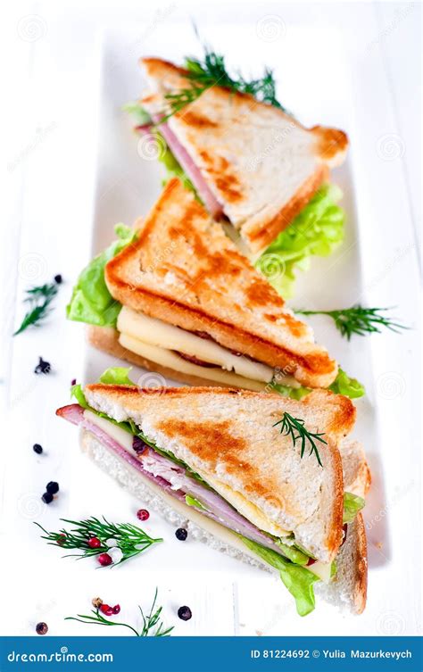 Breakfast With Club Sandwich And Juice Stock Photo Image Of Lettuce