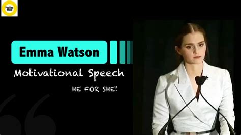 Emma Watson Speech He For She Feminism Gender Equality Youtube