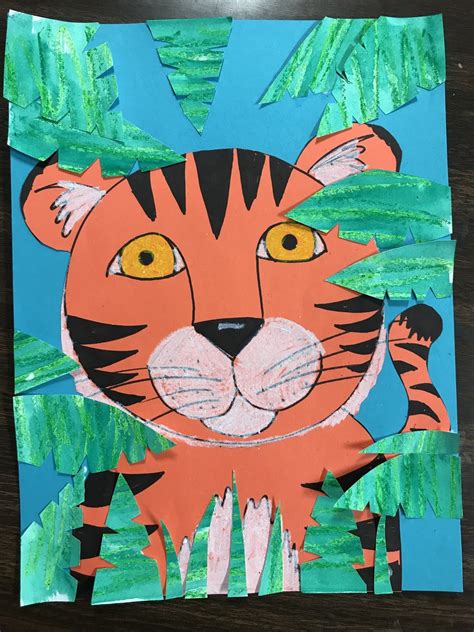 Kindergarten Tiger Collage Jungle Art Projects Animal Art Projects