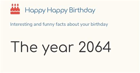 The Year 2064 Calendar History And Birthdays