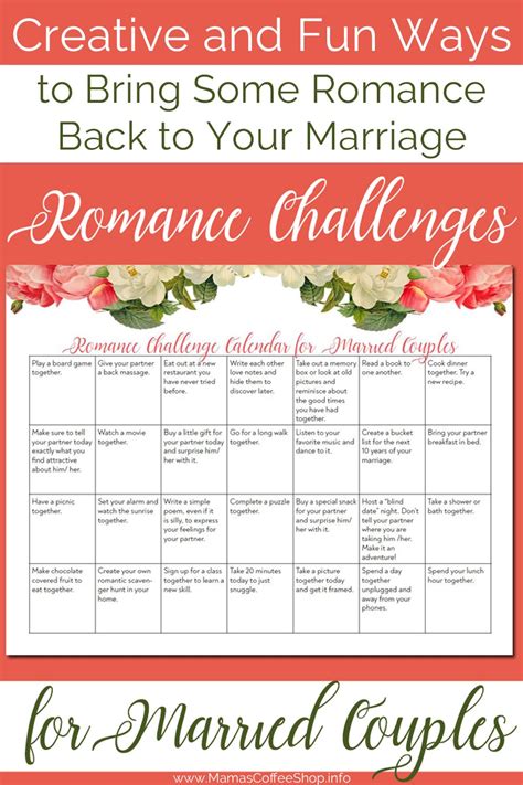 Married Couples Romance Challenges Calendar Artofit