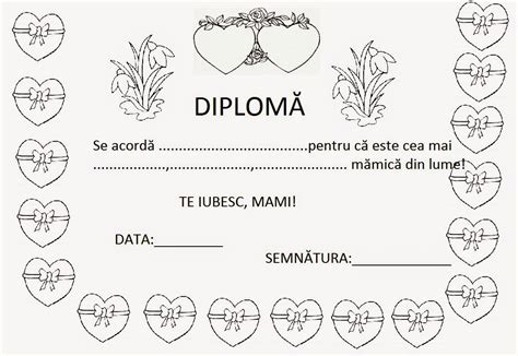 Diplome Martie Pentru Mame De Colorat