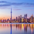 Toronto Skyline with purple light - Toronto, Ontario, Canada - Aéroport ...