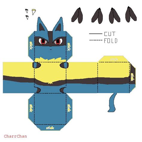 Lucario Papercraft Papercraft Pokemon Pokemon Craft Paper Crafts