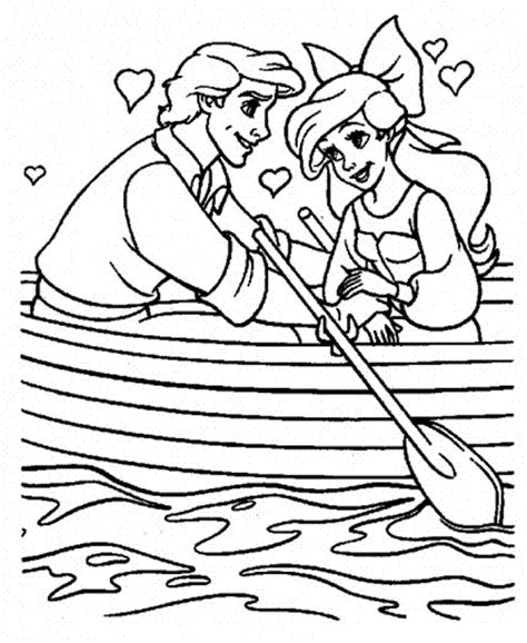 ariel and prince eric coloring pages to download and print for free