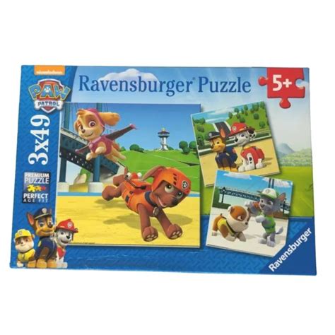 Ravensburger Paw Patrol 3 X 49 Piece Jigsaw Puzzle Nickelodeon Complete