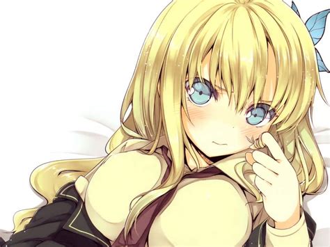 Anime Girl With Short Blonde Hair Uphairstyle