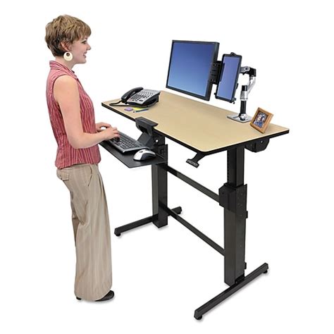 Ergotron Workfit D Steelmetalwood Sit Stand Computer Desk Black