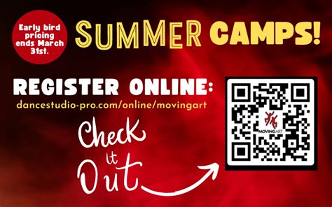 Summer Camp Registration Now Open Moving Art