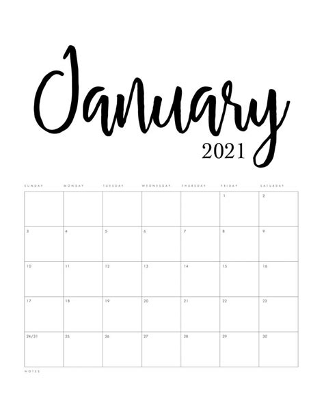 We are here for you. Free Printable 2021 Minimalist Calendar - The Cottage Market