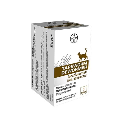 Bayer Tapeworm Dewormer For Cats 3 Dewormer Tablets Per Pack Walmart