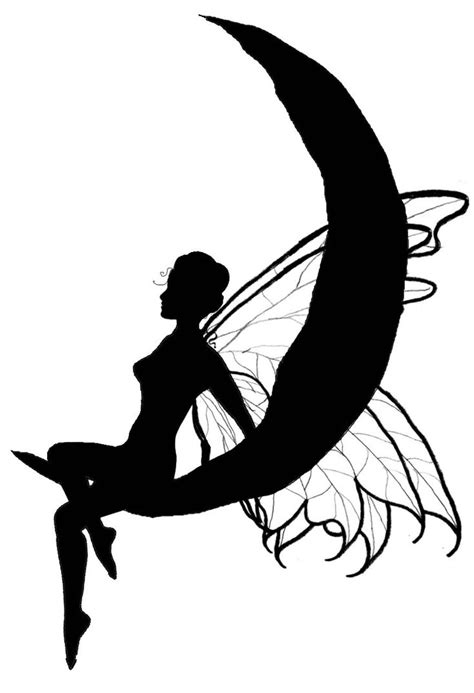 Silhouette Fairy On Moon Clip Art Pinterest