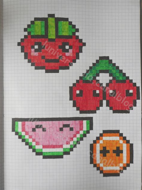 Kawaii Pixel Art Fruit Emilywibberley