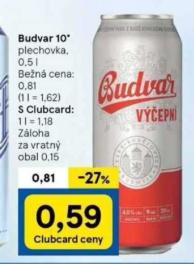 Archiv Budvar 10° Pivo Plechovka 05 L V Akcii Platné Do 2542023