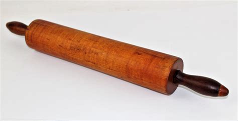 Vintage Wood Rolling Pin Two Tone Hardwood Bakers Rolling Pin