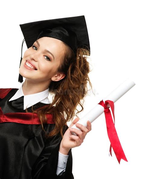 Happy Graduated Student Girl Stock Image Image Of Cheerful Glad