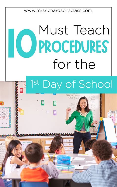 This List Of 10 Must Teach Procedures For The First Day Of School Will