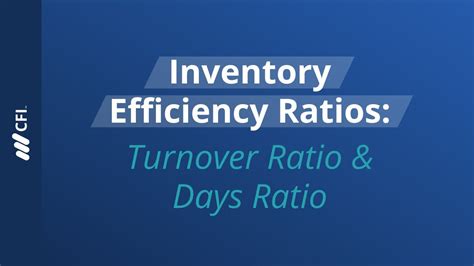 Inventory Efficiency Ratios Turnover Ratio And Days Ratio Youtube