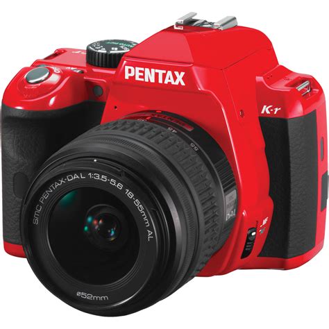 Pentax K R Digital Slr Camera With 18 55mm Zoom Lens Red 14734