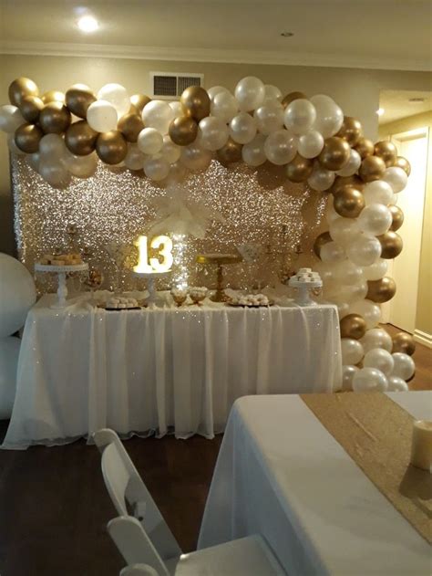 White And Gold Party 13thbirthdayparty Gatsbytheme Gold Birthday