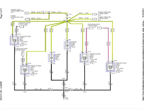 Brake and turn signal wiring diagram source: 2013 F150 Exterior Lights Wire Harnesses Diagrams - Ford F150 Forum - Community of Ford Truck Fans
