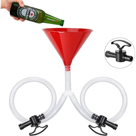 funnels best double beer funnel with valves for college parties by univercity 2 foot blue beer