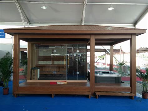 Prefabricated Wooden House Gazebo With Outdoor Sauna Room
