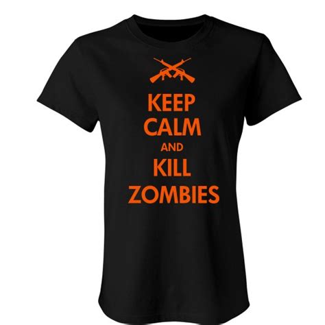 keep calm zombies ladies slim fit favorite t shirt