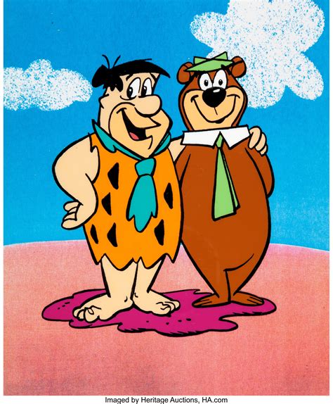 Fred Flintstone And Yogi Bear Publicity Cel Hanna Barbera C Lot